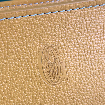 HIRONDELLE BAG 25 IN YELLOW LAMBSKIN AND GOYARDINE CANVAS