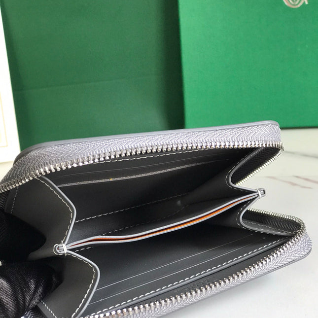 MATIGNON MINI WALLET 11 IN GRAY GOYARDINE CANVAS AND CALFSKIN