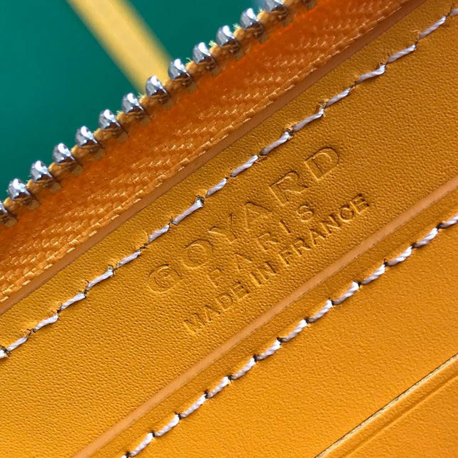 MATIGNON MINI WALLET 11 IN YELLOW GOYARDINE CANVAS AND CALFSKIN