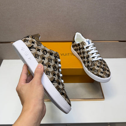 LV TRAINER PEANUT BROWN MIX BLACK DAMIER BREATHABLE FABRIC