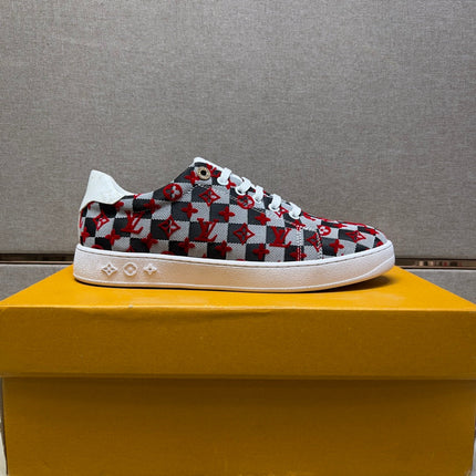 LV TRAINER BLACK MIX RED AND GREY DAMIER BREATHABLE FABRIC
