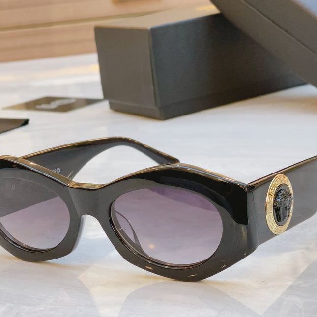 EMBOSSED LOGO MEDUSA BIGGIE RHOMBUS FRAME SUNGLASSES VE 422/E IN ACETATE