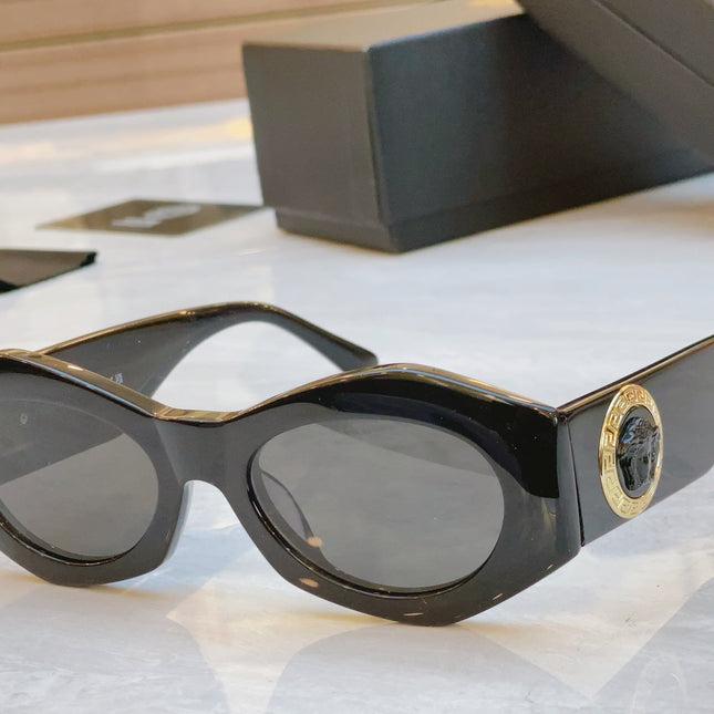EMBOSSED LOGO MEDUSA BIGGIE RHOMBUS FRAME SUNGLASSES VE 422/E IN ACETATE