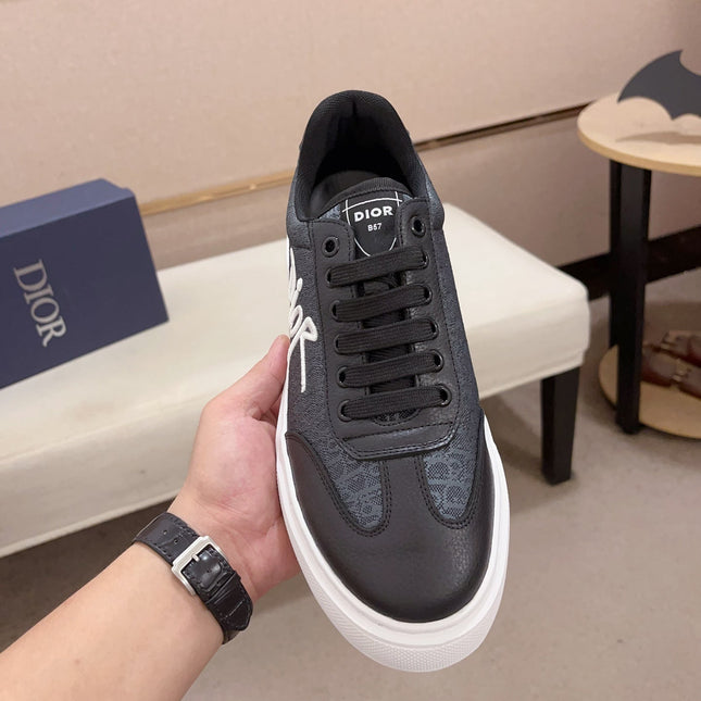 CD HOMME THICK-SOLE SNEAKERS BLACK CALFSKIN