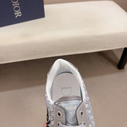 CD HOMME THICK-SOLE SNEAKERS GRAY CALFSKIN