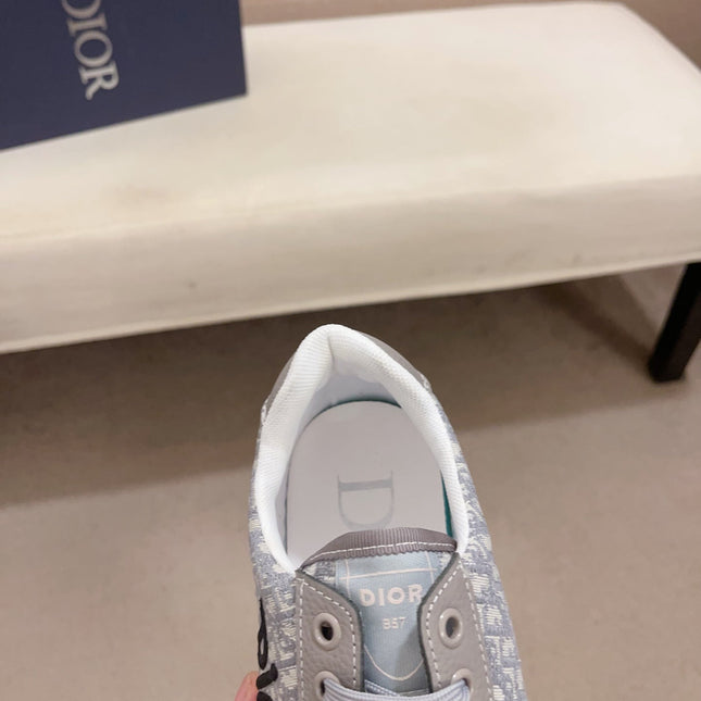 CD HOMME THICK-SOLE SNEAKERS GRAY CALFSKIN