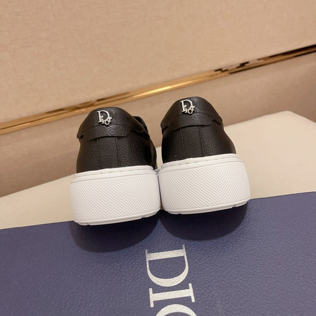 CD B23 SLIP ON BLACK CALFSKIN AND JACQUARD