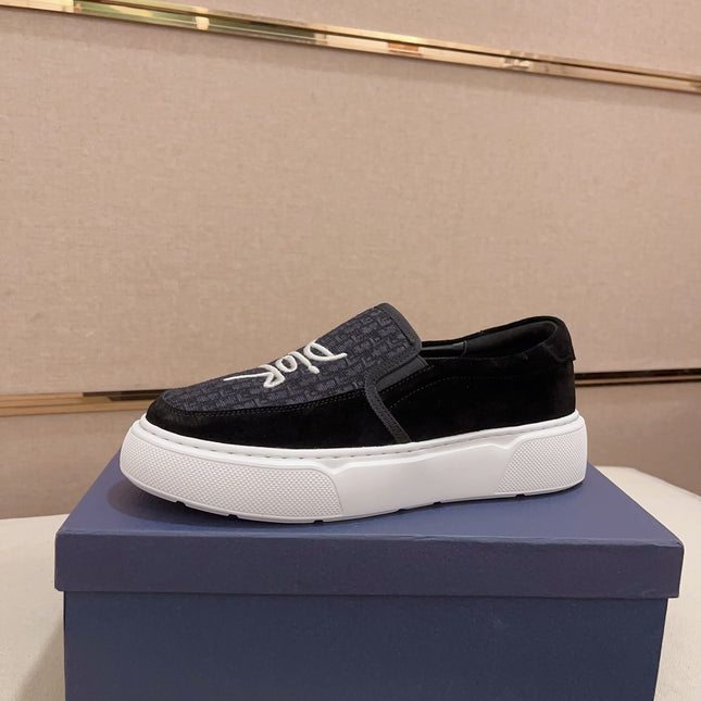 CD B23 SLIP ON BLACK SUEDE AND JACQUARD