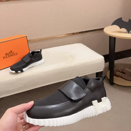 HM H SNEAKER BLACK CANVAS AND CALFSKIN
