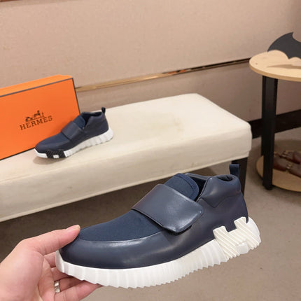 HM H SNEAKER NAVY CANVAS AND CALFSKIN