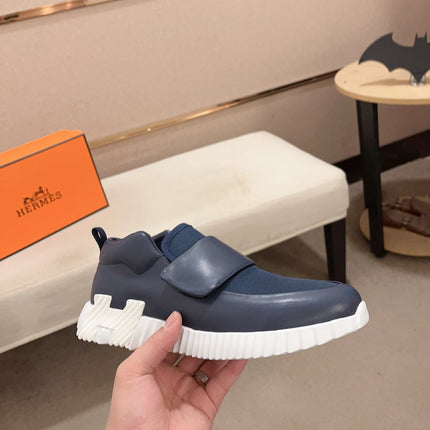 HM H SNEAKER NAVY CANVAS AND CALFSKIN