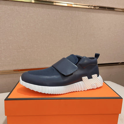 HM H SNEAKER NAVY CANVAS AND CALFSKIN