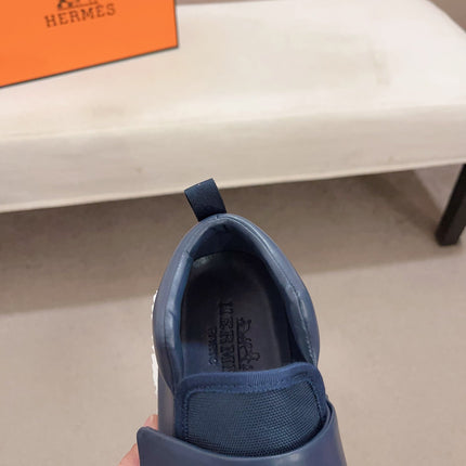 HM H SNEAKER NAVY CANVAS AND CALFSKIN