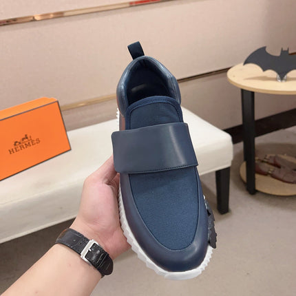 HM H SNEAKER NAVY CANVAS AND CALFSKIN