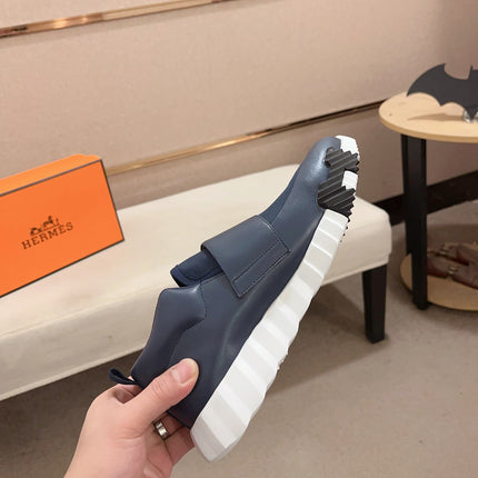 HM H SNEAKER NAVY CANVAS AND CALFSKIN