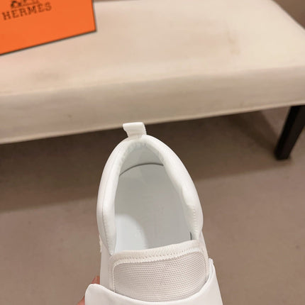 HM H SNEAKER WHITE CANVAS AND CALFSKIN