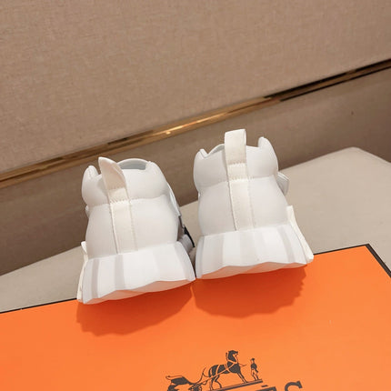 HM H SNEAKER WHITE CANVAS AND CALFSKIN