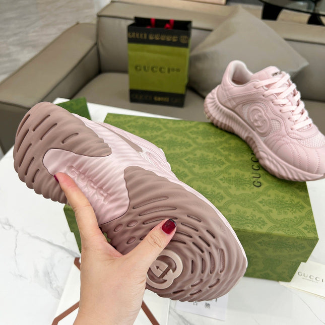 GG RIPPLE TRAINER LIGHT PASTEL PINK LAMBSKIN