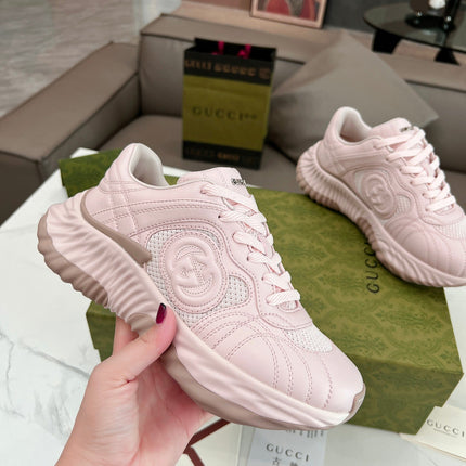 GG RIPPLE TRAINER LIGHT PASTEL PINK LAMBSKIN