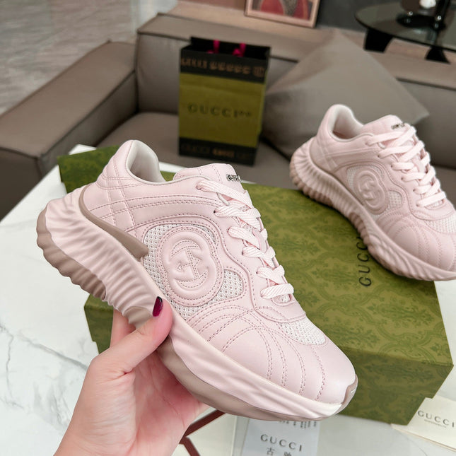 GG RIPPLE TRAINER LIGHT PASTEL PINK LAMBSKIN