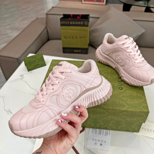 GG RIPPLE TRAINER LIGHT PASTEL PINK LAMBSKIN