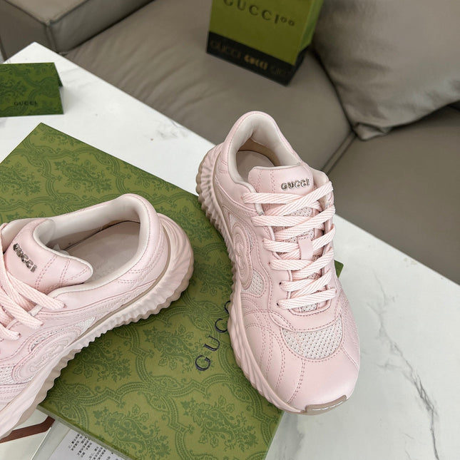 GG RIPPLE TRAINER LIGHT PASTEL PINK LAMBSKIN