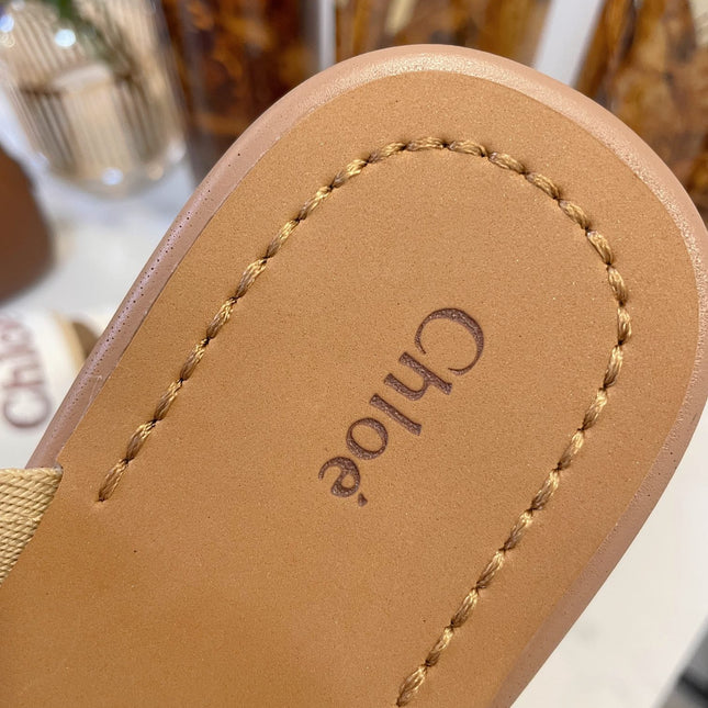 WOODY WEDGE SANDALS IN WHITE CANVAS WITH CIDER BROWN RUBBER SOLE