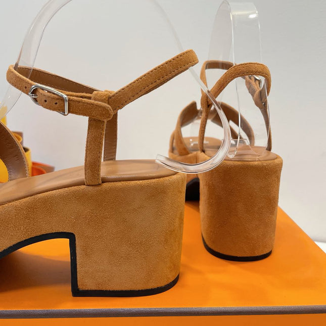 JAM 30 SANDAL IN CINNAMON BROWN SUEDE