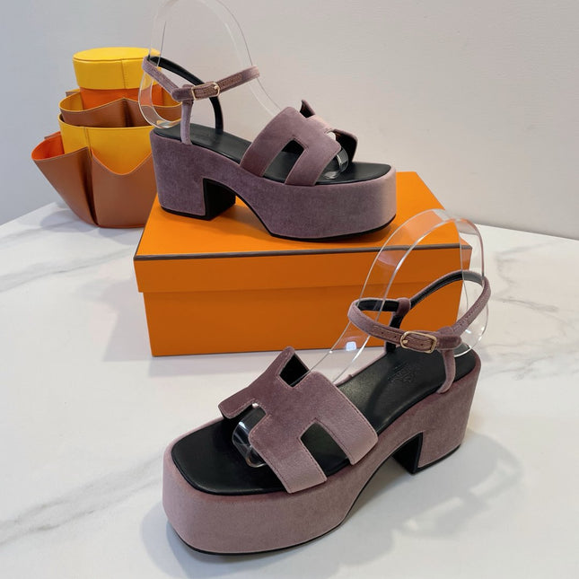 JAM 30 SANDAL IN ROSY BROWN VELVET