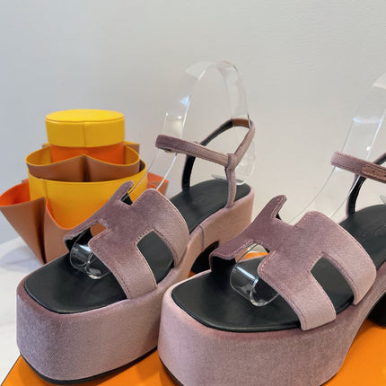 JAM 30 SANDAL IN ROSY BROWN VELVET