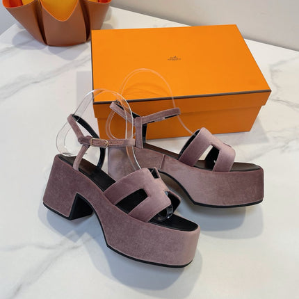 JAM 30 SANDAL IN ROSY BROWN VELVET