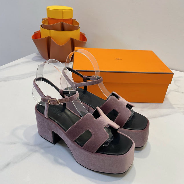 JAM 30 SANDAL IN ROSY BROWN VELVET