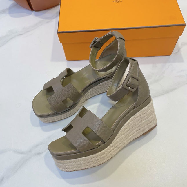 ELDA ESPADRILLE IN MOCHA BROWN EPSOM CALFSKIN