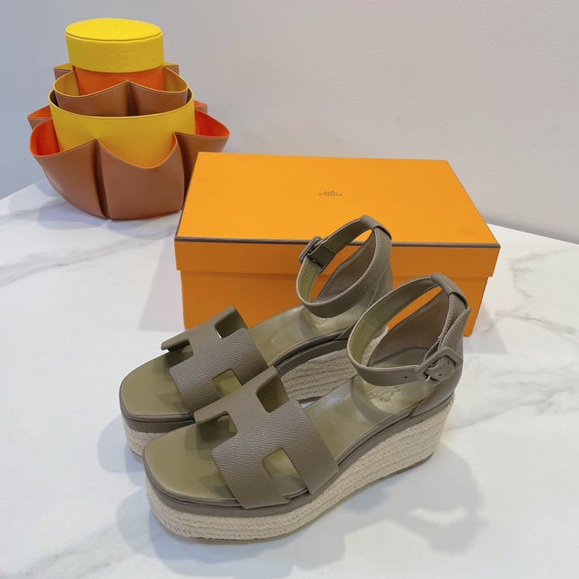 ELDA ESPADRILLE IN MOCHA BROWN EPSOM CALFSKIN