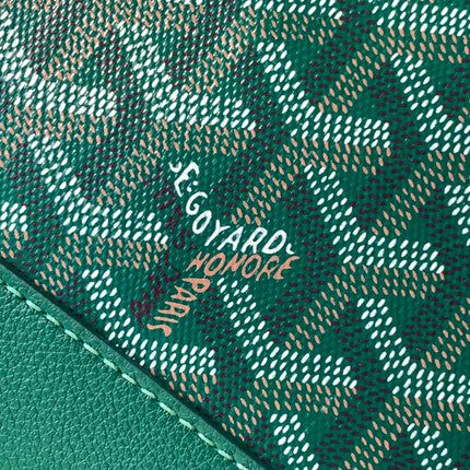 CISALPIN DOCUMENT CASE 39 IN GREEN GOYARDINE CANVAS AND CALFSKIN