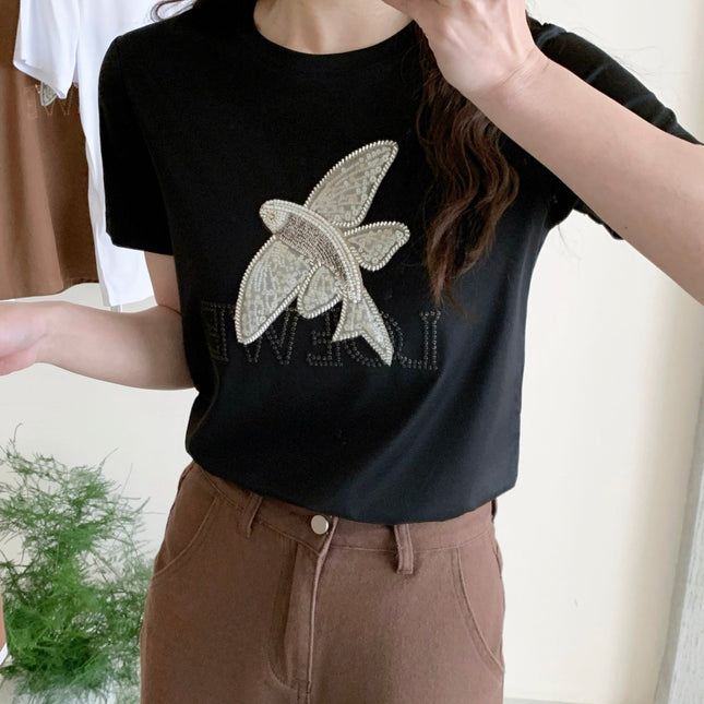 Loewe 25 Three-dimensional Beaded T-shirt Cotton