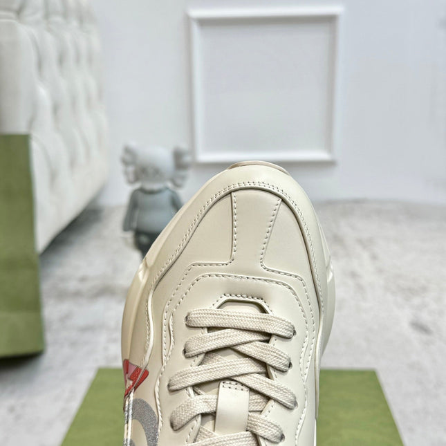 GG RHYTON TRAINER WHITE LAMBSKIN WITH H LETTER