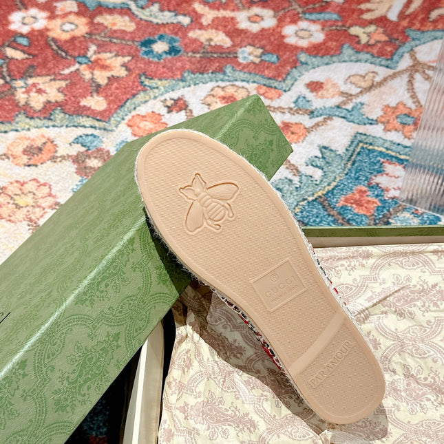 GG ESPADRILLE LOAFER CRIMSON AND OCEAN CANVAS