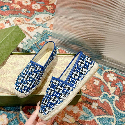 GG ESPADRILLE LOAFER COBALT AND BLACK CANVAS