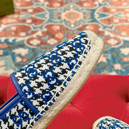 GG ESPADRILLE LOAFER COBALT AND BLACK CANVAS