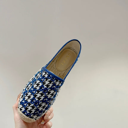 GG ESPADRILLE LOAFER COBALT AND BLACK CANVAS