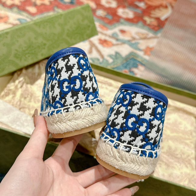 GG ESPADRILLE LOAFER COBALT AND BLACK CANVAS