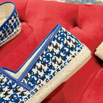 GG ESPADRILLE LOAFER COBALT AND BLACK CANVAS