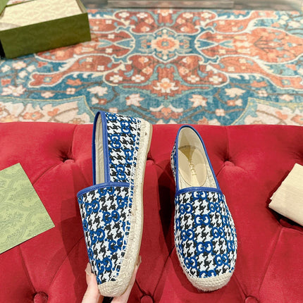 GG ESPADRILLE LOAFER COBALT AND BLACK CANVAS