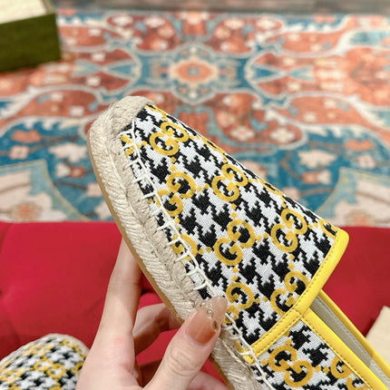 GG ESPADRILLE LOAFER LEMON AND BLACK CANVAS