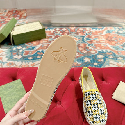GG ESPADRILLE LOAFER LEMON AND BLACK CANVAS