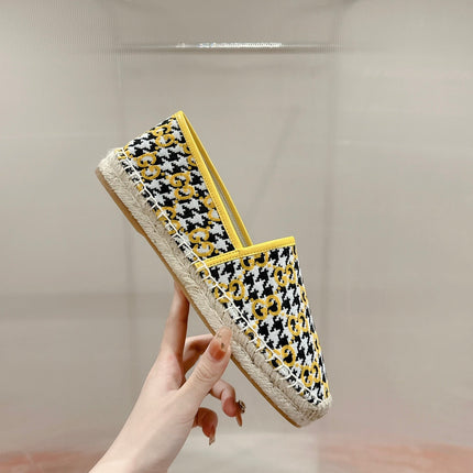 GG ESPADRILLE LOAFER LEMON AND BLACK CANVAS