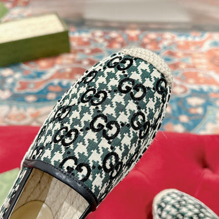 GG ESPADRILLE LOAFER BLACK AND BASIL CANVAS