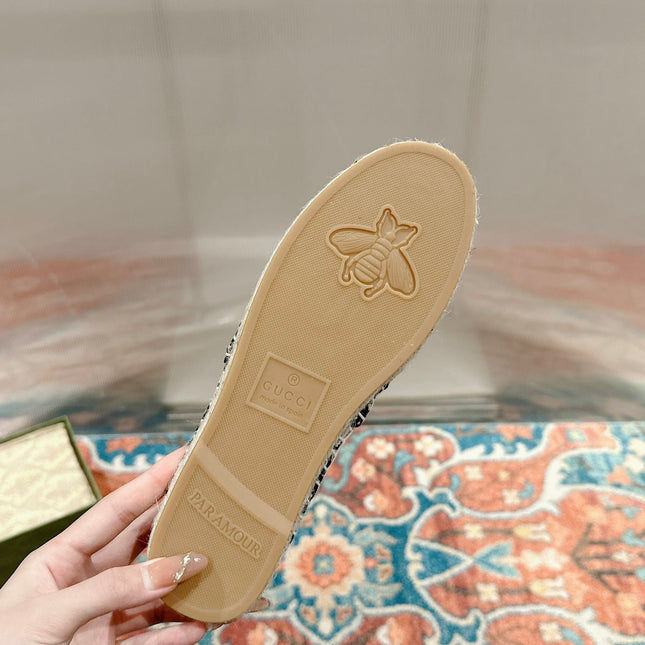 GG ESPADRILLE LOAFER BLACK AND BASIL CANVAS