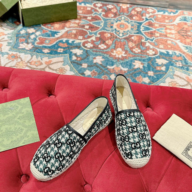 GG ESPADRILLE LOAFER BLACK AND BASIL CANVAS